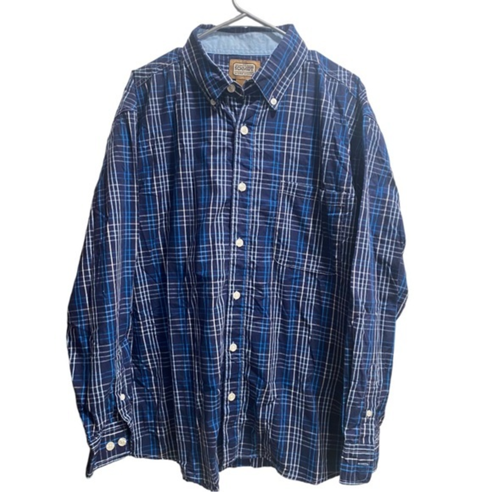 Schmidt Workwear Shirt Mens size XL, Blue Plaid Long Sleeve Button Down Western